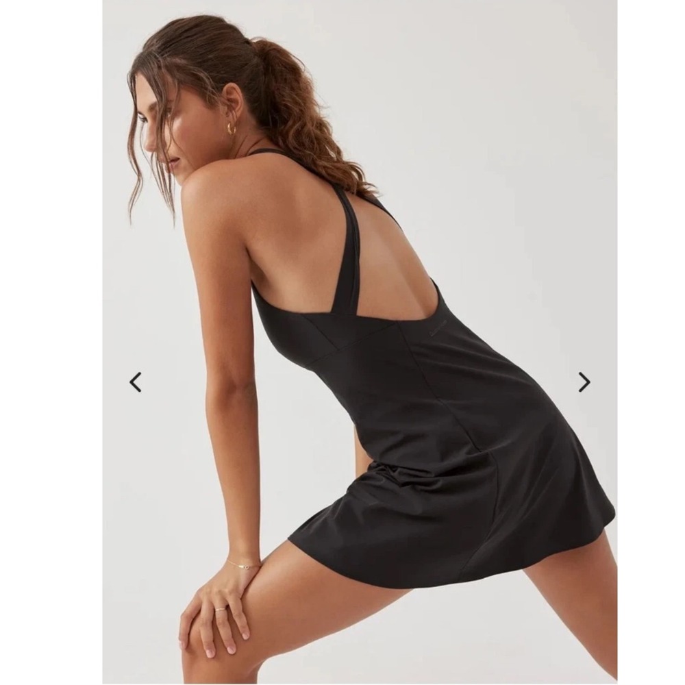 Outdoor Voices Exercise Dress Black Cross Back Mini Athletic Tennis Dress Medium - Picture 3 of 8